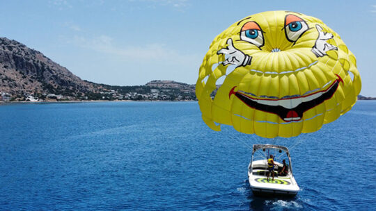 Parasailing in Lardos by Rodos Water Sports Action
