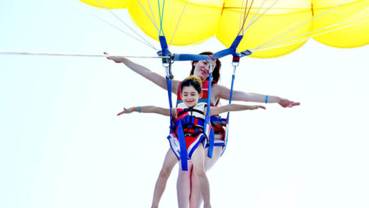 Safe Parasailing in Rhodes island by Rodos Water Sports Action